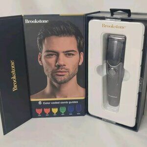 Brookstone Cordless Hair Trimmer Lithium Rechargeable w/ 6 Color Coded Combs